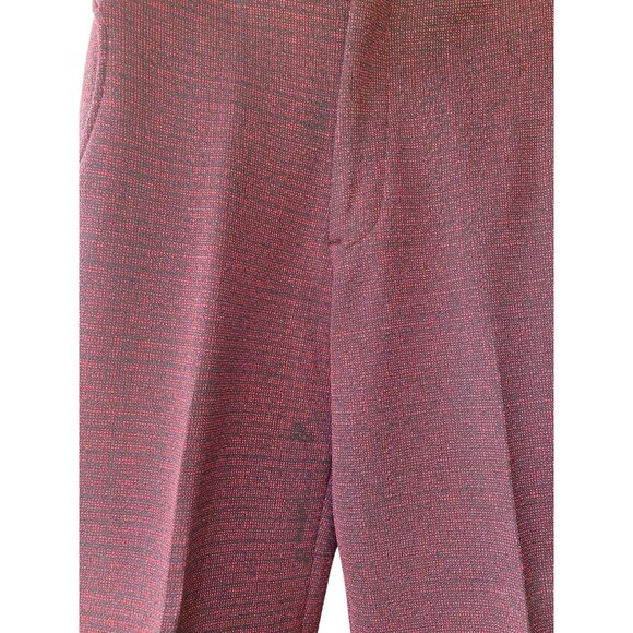 Vintage Maroon Tweed Mens Pants With Cuffed Hem - Picture 4 of 5